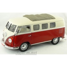 Масштабная модель Volkswagen микроавтобус 1962г. красно-белый